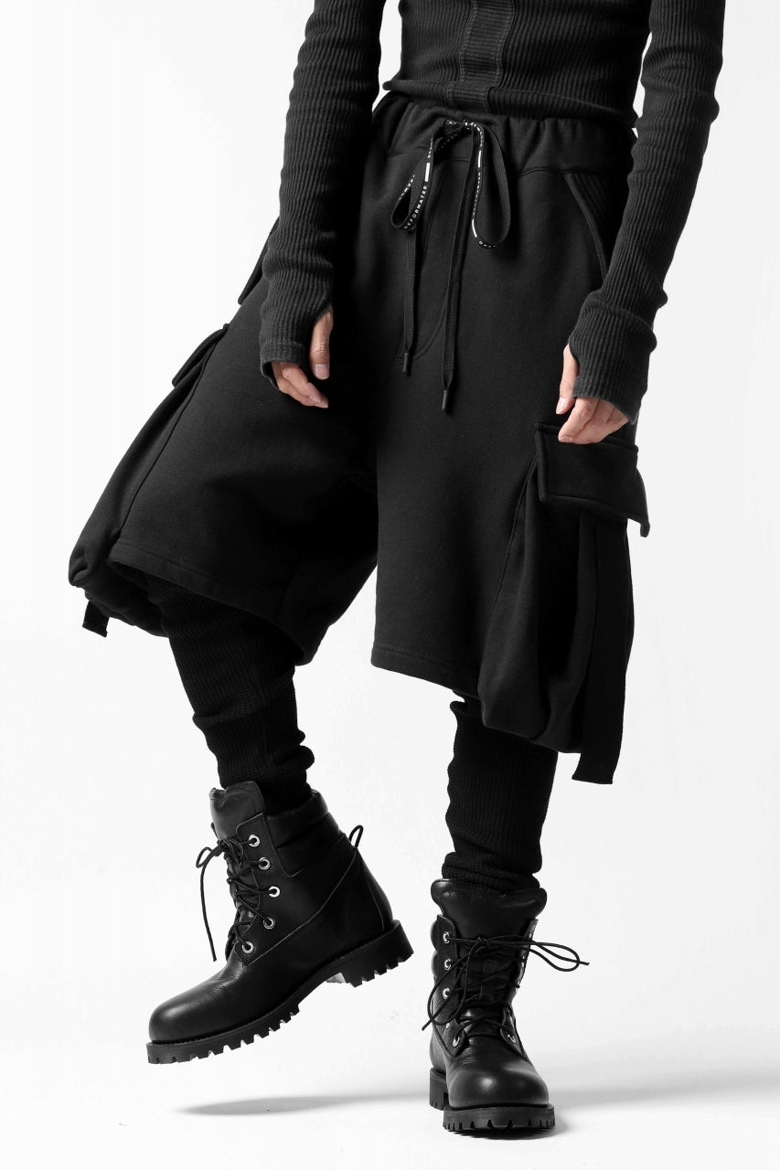 Load image into Gallery viewer, DEFORMATER.® LAYER CARGO PANTS / FLEECY HEAT+WAFFLE JERSEY (BLACK)