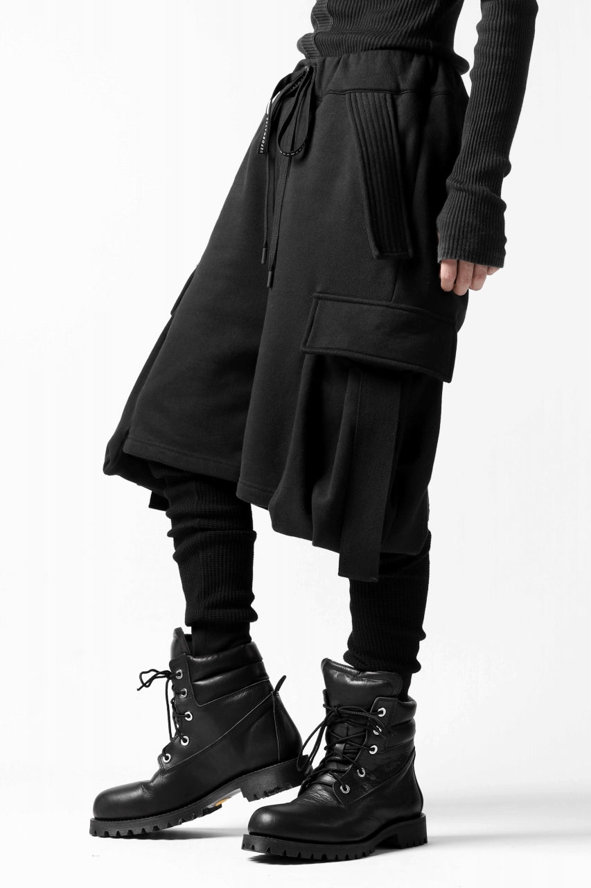 Load image into Gallery viewer, DEFORMATER.® LAYER CARGO PANTS / FLEECY HEAT+WAFFLE JERSEY (BLACK)