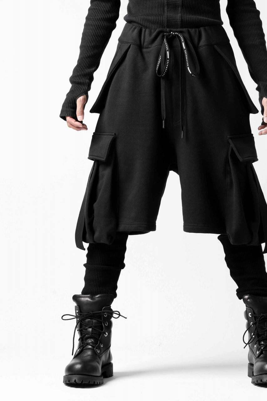 Load image into Gallery viewer, DEFORMATER.® LAYER CARGO PANTS / FLEECY HEAT+WAFFLE JERSEY (BLACK)