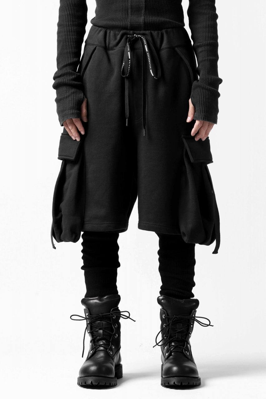 Load image into Gallery viewer, DEFORMATER.® LAYER CARGO PANTS / FLEECY HEAT+WAFFLE JERSEY (BLACK)