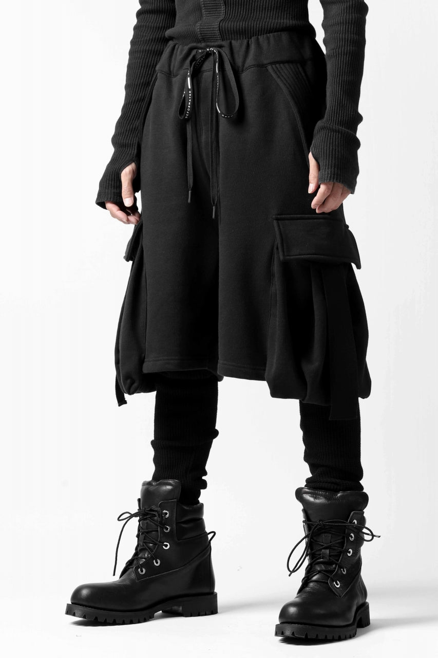 Load image into Gallery viewer, DEFORMATER.® LAYER CARGO PANTS / FLEECY HEAT+WAFFLE JERSEY (BLACK)
