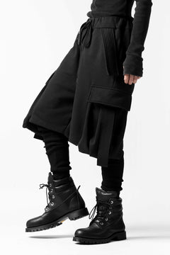 Load image into Gallery viewer, DEFORMATER.® LAYER CARGO PANTS / FLEECY HEAT+WAFFLE JERSEY (BLACK)