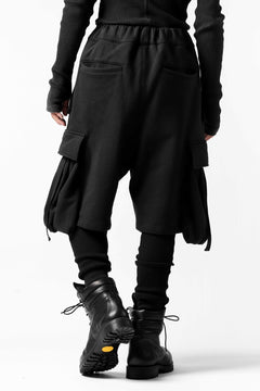 Load image into Gallery viewer, DEFORMATER.® LAYER CARGO PANTS / FLEECY HEAT+WAFFLE JERSEY (BLACK)