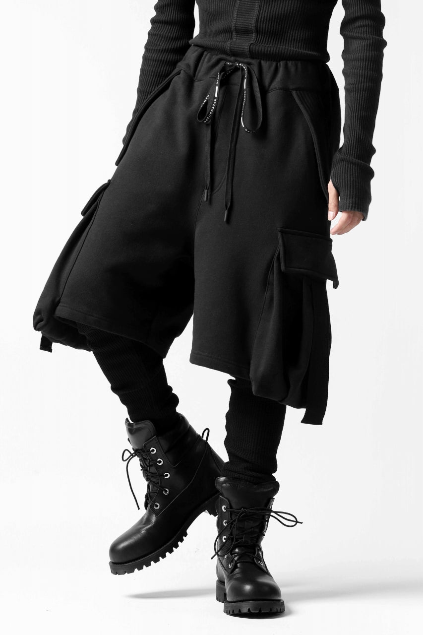 Load image into Gallery viewer, DEFORMATER.® LAYER CARGO PANTS / FLEECY HEAT+WAFFLE JERSEY (BLACK)