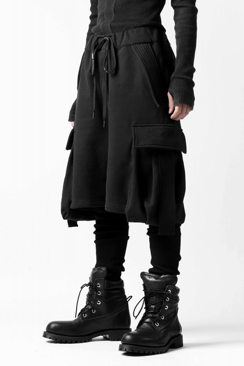 Load image into Gallery viewer, DEFORMATER.® LAYER CARGO PANTS / FLEECY HEAT+WAFFLE JERSEY (BLACK)