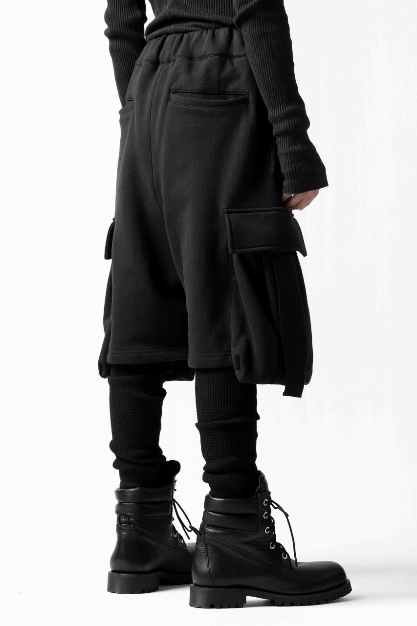 Load image into Gallery viewer, DEFORMATER.® LAYER CARGO PANTS / FLEECY HEAT+WAFFLE JERSEY (BLACK)