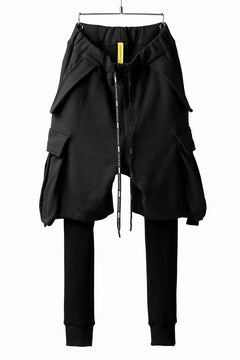 Load image into Gallery viewer, DEFORMATER.® LAYER CARGO PANTS / FLEECY HEAT+WAFFLE JERSEY (BLACK)
