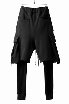 Load image into Gallery viewer, DEFORMATER.® LAYER CARGO PANTS / FLEECY HEAT+WAFFLE JERSEY (BLACK)
