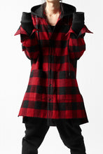 画像をギャラリービューアに読み込む, DEFORMATER.® HOODED SHIRT JACKET / HEAVY FLANNEL PLAID (RED×BLACK)