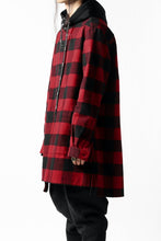 画像をギャラリービューアに読み込む, DEFORMATER.® HOODED SHIRT JACKET / HEAVY FLANNEL PLAID (RED×BLACK)