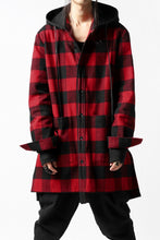 画像をギャラリービューアに読み込む, DEFORMATER.® HOODED SHIRT JACKET / HEAVY FLANNEL PLAID (RED×BLACK)