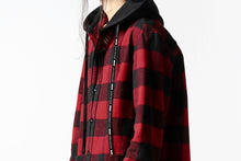 画像をギャラリービューアに読み込む, DEFORMATER.® HOODED SHIRT JACKET / HEAVY FLANNEL PLAID (RED×BLACK)