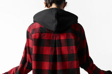 画像をギャラリービューアに読み込む, DEFORMATER.® HOODED SHIRT JACKET / HEAVY FLANNEL PLAID (RED×BLACK)