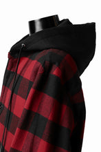 画像をギャラリービューアに読み込む, DEFORMATER.® HOODED SHIRT JACKET / HEAVY FLANNEL PLAID (RED×BLACK)