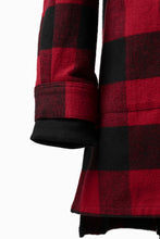 画像をギャラリービューアに読み込む, DEFORMATER.® HOODED SHIRT JACKET / HEAVY FLANNEL PLAID (RED×BLACK)