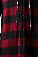 画像をギャラリービューアに読み込む, DEFORMATER.® HOODED SHIRT JACKET / HEAVY FLANNEL PLAID (RED×BLACK)