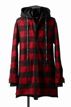 画像をギャラリービューアに読み込む, DEFORMATER.® HOODED SHIRT JACKET / HEAVY FLANNEL PLAID (RED×BLACK)