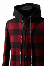 画像をギャラリービューアに読み込む, DEFORMATER.® HOODED SHIRT JACKET / HEAVY FLANNEL PLAID (RED×BLACK)