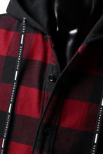 画像をギャラリービューアに読み込む, DEFORMATER.® HOODED SHIRT JACKET / HEAVY FLANNEL PLAID (RED×BLACK)