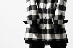 画像をギャラリービューアに読み込む, DEFORMATER.® HOODED SHIRT JACKET / HEAVY FLANNEL PLAID (WHITE×BLACK)