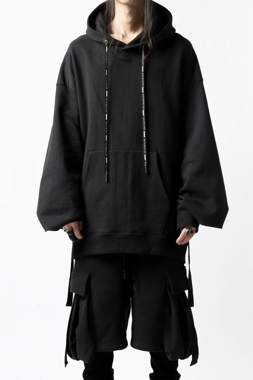 画像をギャラリービューアに読み込む, DEFORMATER.® CUTTING EDGE HOODIE / FLEECY HEAT COTTON (BLACK)