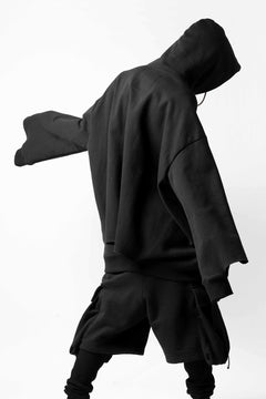 画像をギャラリービューアに読み込む, DEFORMATER.® CUTTING EDGE HOODIE / FLEECY HEAT COTTON (BLACK)