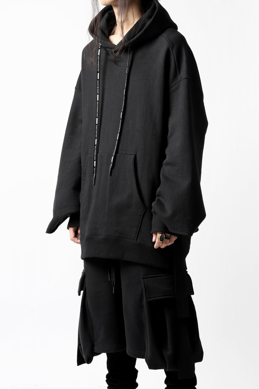 画像をギャラリービューアに読み込む, DEFORMATER.® CUTTING EDGE HOODIE / FLEECY HEAT COTTON (BLACK)