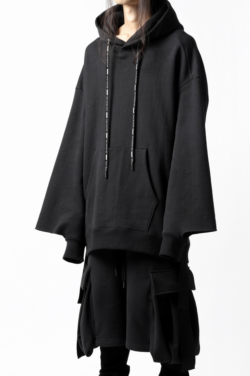 画像をギャラリービューアに読み込む, DEFORMATER.® CUTTING EDGE HOODIE / FLEECY HEAT COTTON (BLACK)