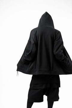 画像をギャラリービューアに読み込む, DEFORMATER.® BOMBER-HOODIE JACKET / SWEAT+WAFFLE JERSEY (BLACK)