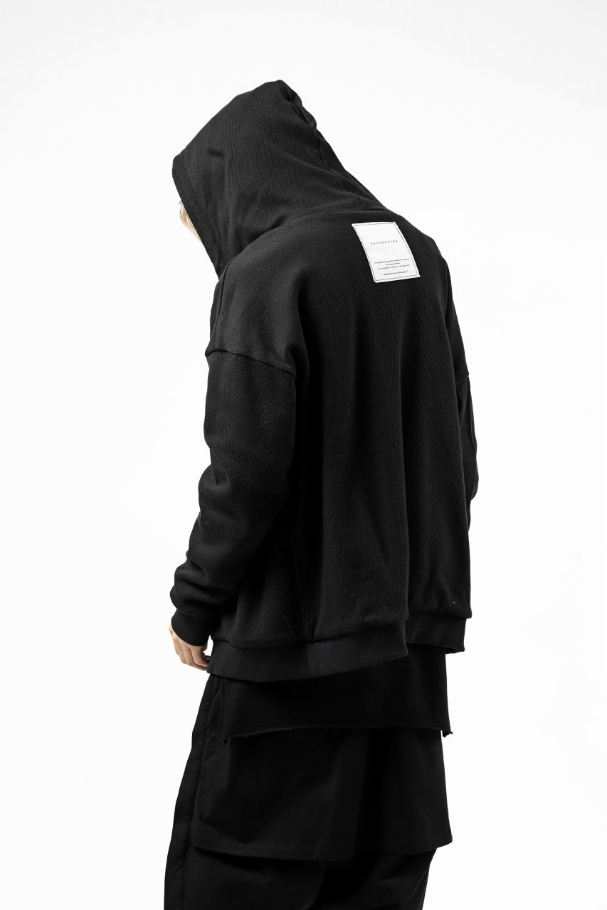 画像をギャラリービューアに読み込む, DEFORMATER.® BOMBER-HOODIE JACKET / SWEAT+WAFFLE JERSEY (BLACK)