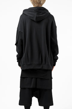 画像をギャラリービューアに読み込む, DEFORMATER.® BOMBER-HOODIE JACKET / SWEAT+WAFFLE JERSEY (BLACK)