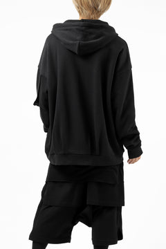 画像をギャラリービューアに読み込む, DEFORMATER.® BOMBER-HOODIE JACKET / SWEAT+WAFFLE JERSEY (BLACK)