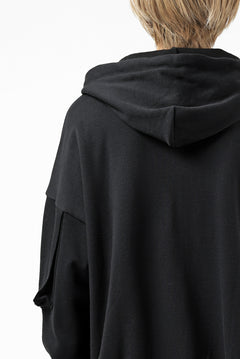 画像をギャラリービューアに読み込む, DEFORMATER.® BOMBER-HOODIE JACKET / SWEAT+WAFFLE JERSEY (BLACK)