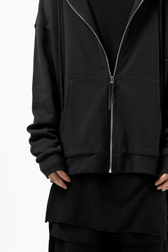 画像をギャラリービューアに読み込む, DEFORMATER.® BOMBER-HOODIE JACKET / SWEAT+WAFFLE JERSEY (BLACK)
