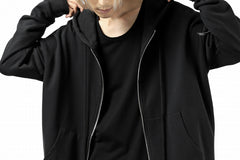 画像をギャラリービューアに読み込む, DEFORMATER.® BOMBER-HOODIE JACKET / SWEAT+WAFFLE JERSEY (BLACK)