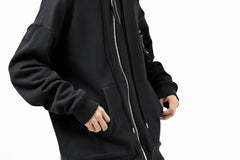 画像をギャラリービューアに読み込む, DEFORMATER.® BOMBER-HOODIE JACKET / SWEAT+WAFFLE JERSEY (BLACK)