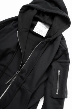 画像をギャラリービューアに読み込む, DEFORMATER.® BOMBER-HOODIE JACKET / SWEAT+WAFFLE JERSEY (BLACK)
