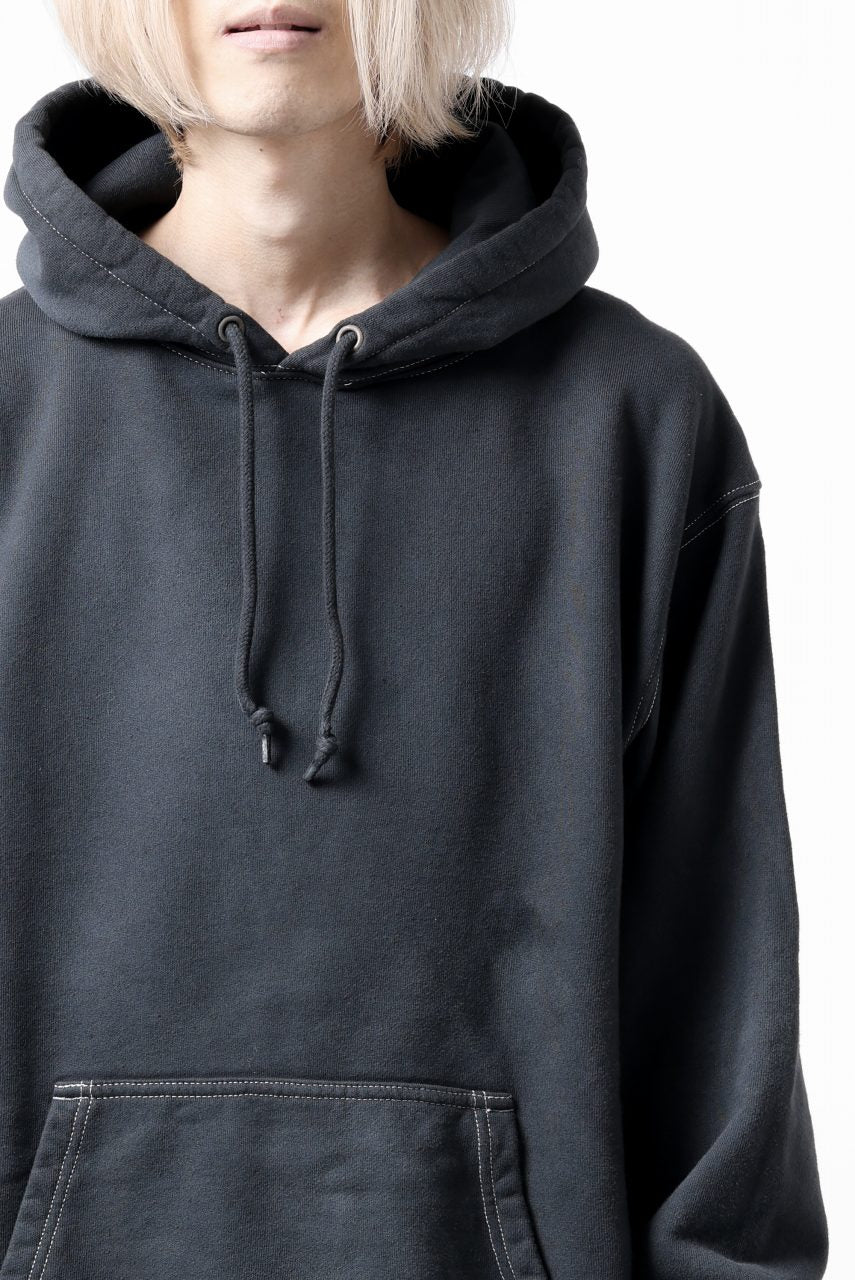 画像をギャラリービューアに読み込む, DEFORMATER.® THREE PROCESSING SWEAT HOODIE - DYED/BIO/FROST EFFECT (VINTAGE BLACK)