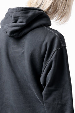 画像をギャラリービューアに読み込む, DEFORMATER.® THREE PROCESSING SWEAT HOODIE - DYED/BIO/FROST EFFECT (VINTAGE BLACK)