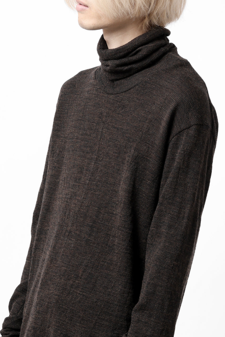 画像をギャラリービューアに読み込む, KLASICA SMOKE SMOOTH TURTLE NECK PULL / JACQUARD KNIT JERSEY (DARK OLIVE)