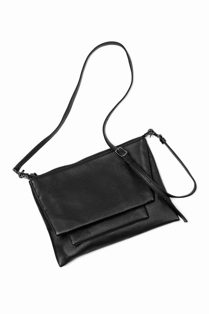 discord Yohji Yamamoto Triple Clutch Shoulder Bag / Soft Shrink Cow Leather (BLACK)