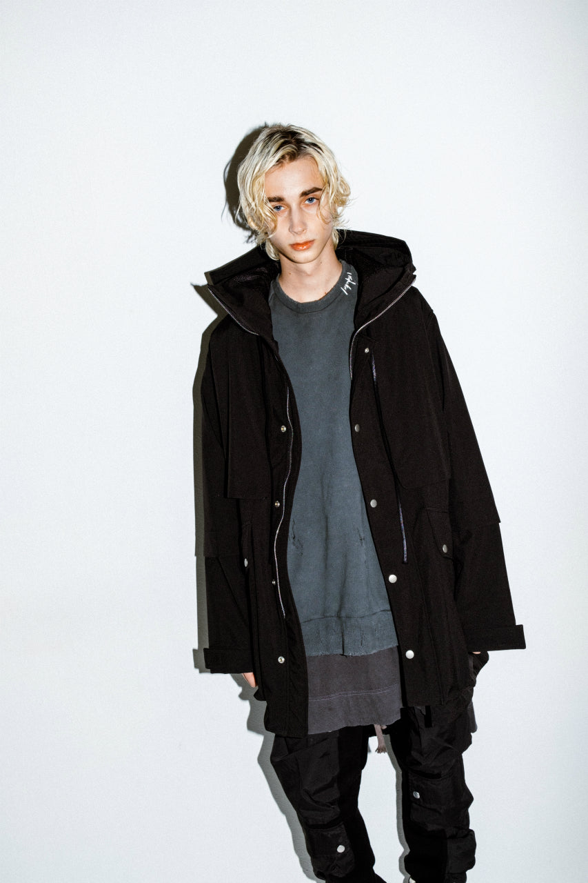 画像をギャラリービューアに読み込む, A.F ARTEFACT "LIGHT-WARMER" MODS COAT / FLEECE BONDING NYLON (BLACK)
