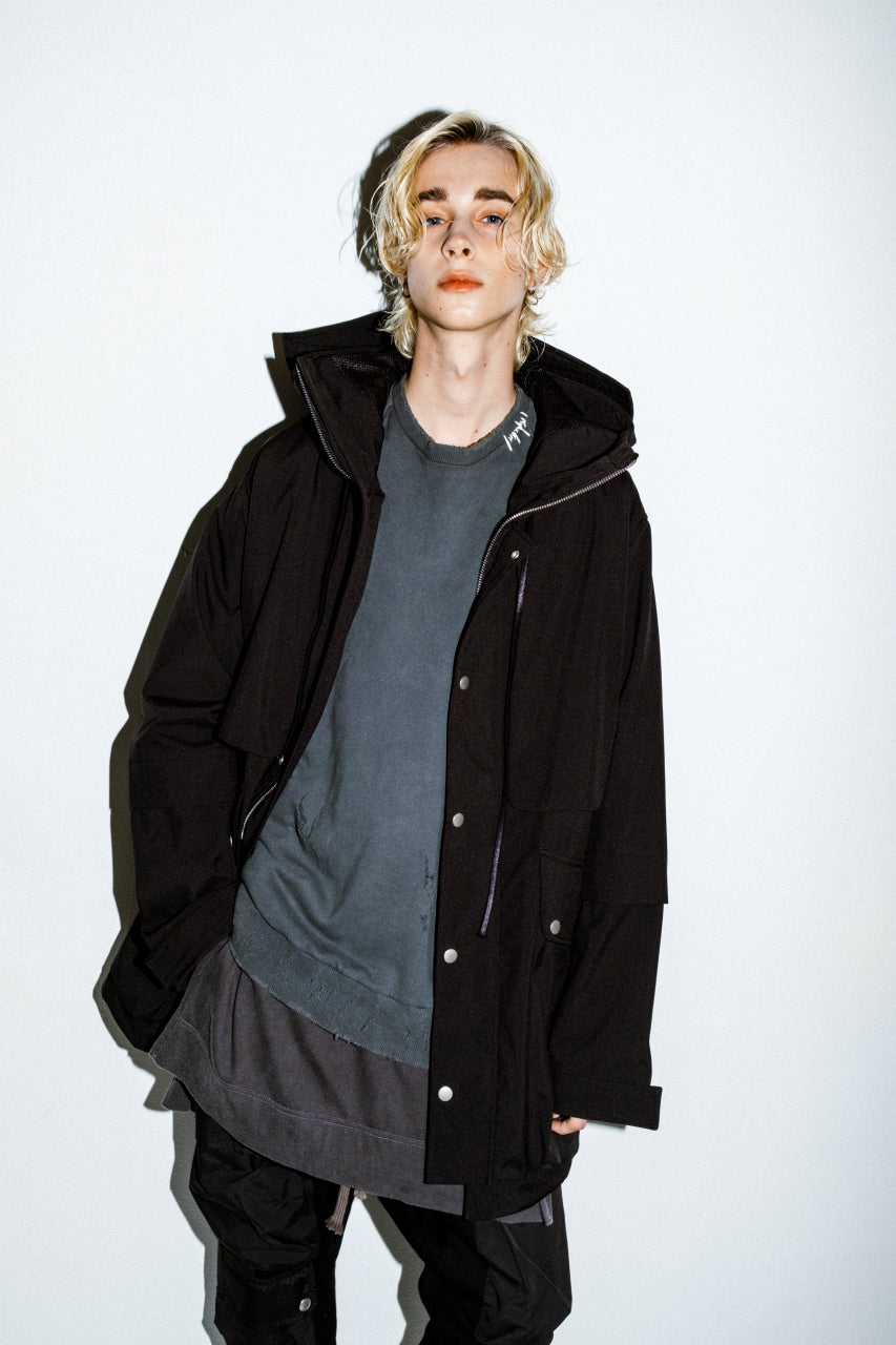 画像をギャラリービューアに読み込む, A.F ARTEFACT "LIGHT-WARMER" MODS COAT / FLEECE BONDING NYLON (BLACK)