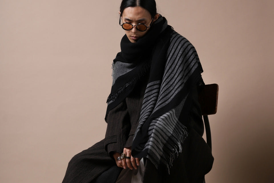 画像をギャラリービューアに読み込む, forme d'expression Mambo Graphic Plaid Stole (Mono)