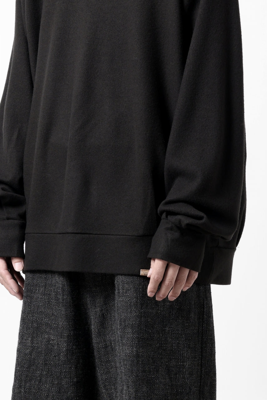 画像をギャラリービューアに読み込む, COLINA TUCK SWEAT TOP / SUPER 140s WASHABLE WOOL (EBONY)