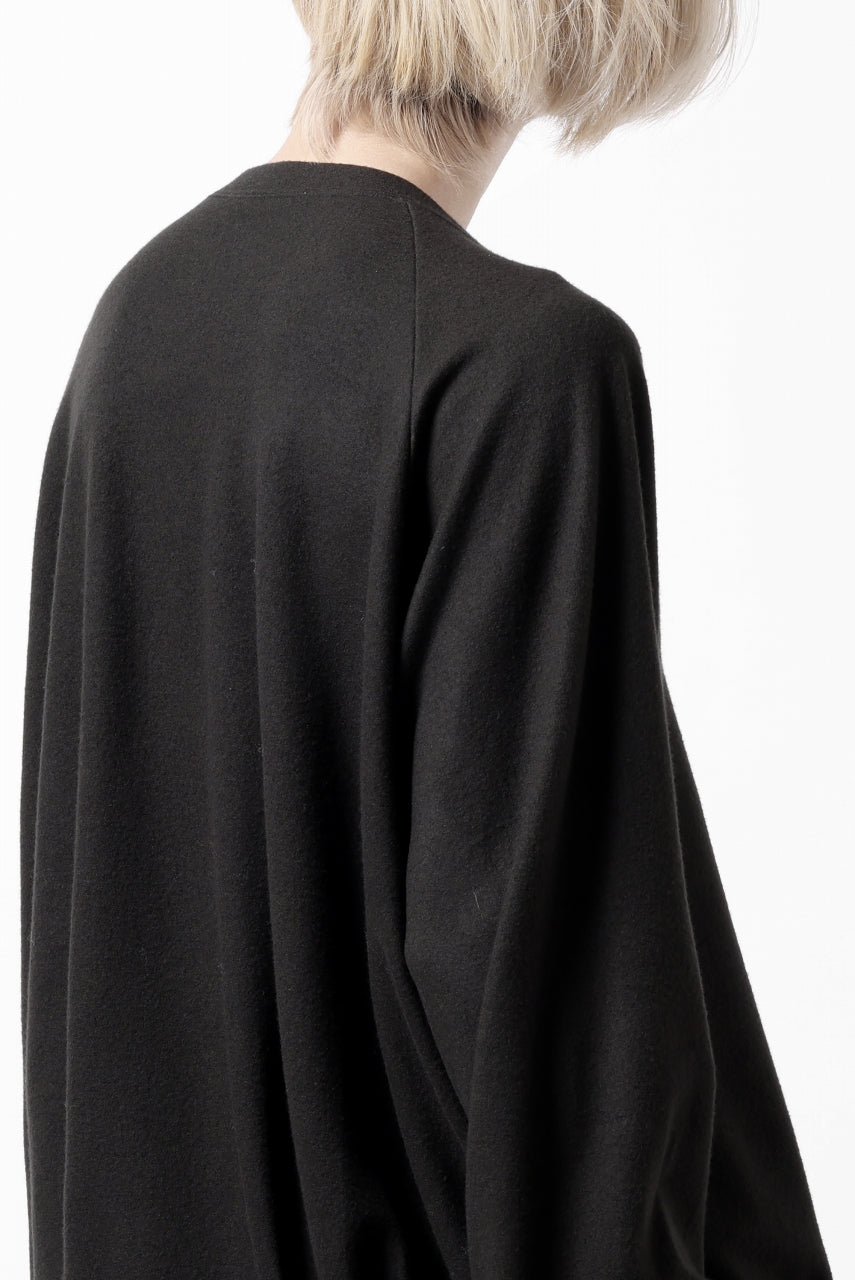 画像をギャラリービューアに読み込む, COLINA TUCK SWEAT TOP / SUPER 140s WASHABLE WOOL (EBONY)