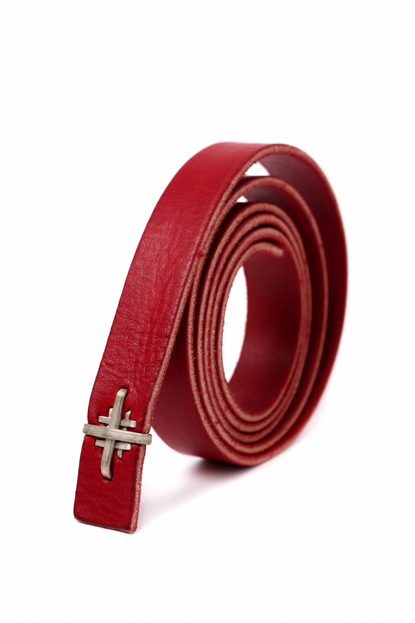 画像をギャラリービューアに読み込む, m.a+ double cross buckle skinny belt / EX+1B/GR3,0 (CHILI RED)