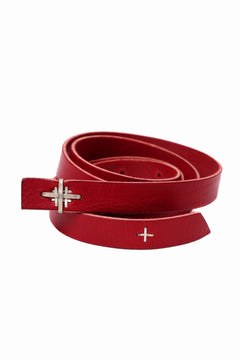 画像をギャラリービューアに読み込む, m.a+ double cross buckle skinny belt / EX+1B/GR3,0 (CHILI RED)