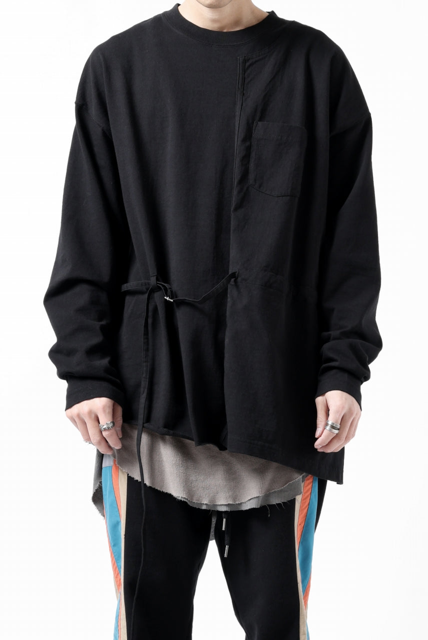 画像をギャラリービューアに読み込む, FACETASM ASSYMETRICAL BELTED LS TOP (BLACK)