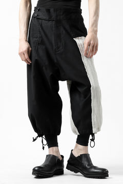 Load image into Gallery viewer, Y's BANG ON! No.150 SAROUEL HALF PANTS / CO TWILL + LI (BLACK)